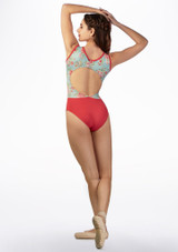 Basilica Keyhole Floral Leotard Pink Back [Pink]