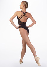 Mirella Mosaic Cross Back Leotard* Black Back 2 [Black]