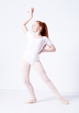 Capezio Class Kids Short Sleeve Leotard White Front 2 [White]