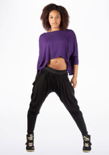 Dincwear Ladies Bat Wing Crop Top Purple Main 2 [Purple]