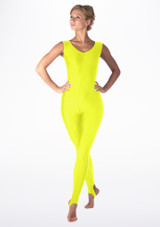 Alegra Girls Shiny Deanna Catsuit Yellow front #2. [Yellow]