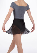 Repetto Short Chiffon Dance Skirt Black Back [Black]