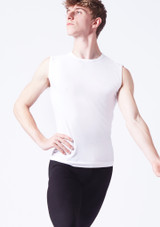 Move Dance Mens Seamless Alvaro Vest Top White Front [White]