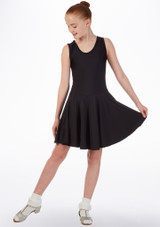 Tappers & Pointers Girls Tank Ballroom and Latin Dress Black Front [Black]