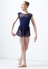 Intermezzo Teen Glitter Ballet Skirt Blue Front [Blue]