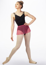 Capezio Fishnet Dance Skirt Pink Front [Pink]