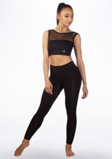 Dansez Boatneck Crop Top - Black Black Front [Black]