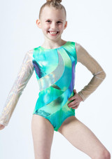 Capezio Girls Long Sleeve Leotard* Green Front [Green]