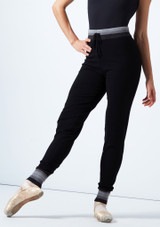 Move Dance Cameo Knit Dance Joggers Black Front [Black]