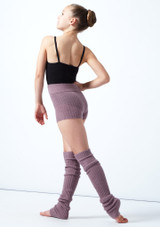 Move Dance Teen Isabella Knit Roll Top Dance Shorts Purple Back [Purple]