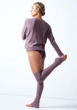 Move Dance Madeline Knit V Neck Jumper Purple Back [Purple]