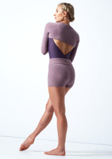 Move Dance Delilah Knit Roll Top Dance Shorts Purple Back [Purple]
