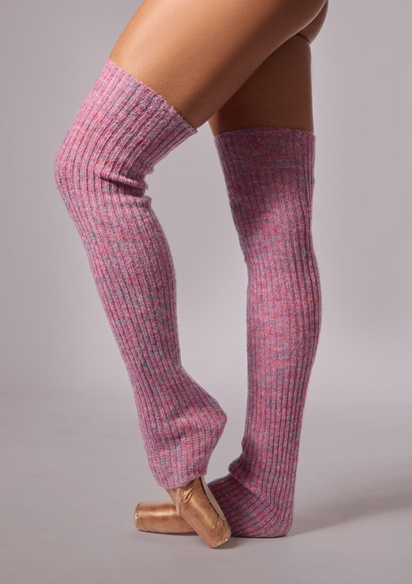 Move Dance Allie Space Dye Knit Legwarmers Plum Front [Purple]