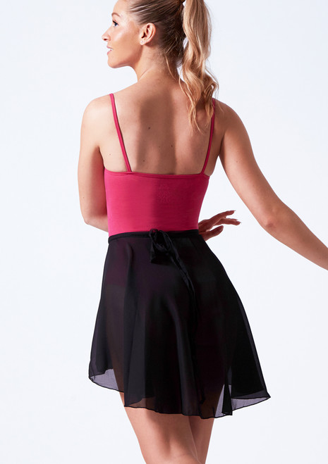 Capezio Full Sweep Wrap Dance Skirt Black Back [Black]