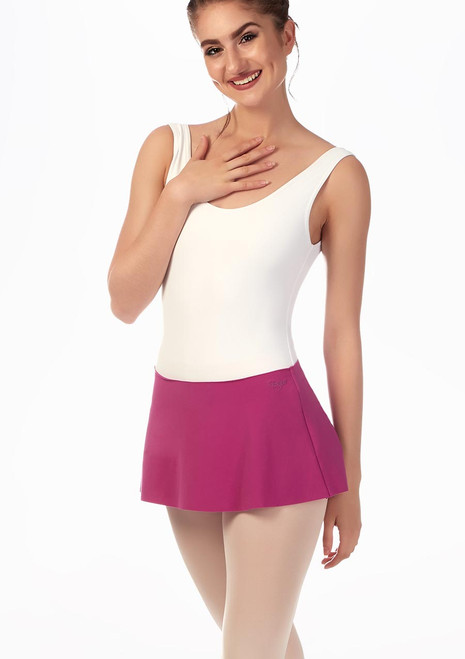 Grishko Short Pull On Ballet Skirt Pink front. [Pink]