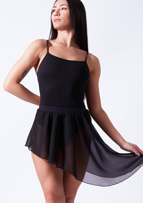 Move Dance Simone Asymmetric Lyrical Skirt Black Front [Black]