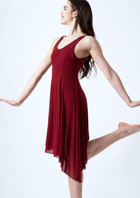 Move Dance Cressida Scoop Lyrical Dress Red front. [Red]