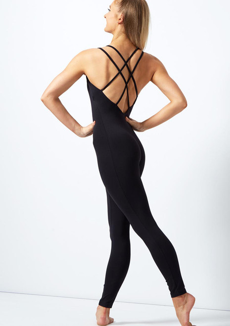 Move Dance Lucie Double Cross Back Unitard Black Back [Black]