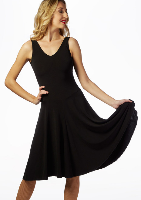 Intermezzo Tank Leotard Ballroom Dress Black Front [Black]