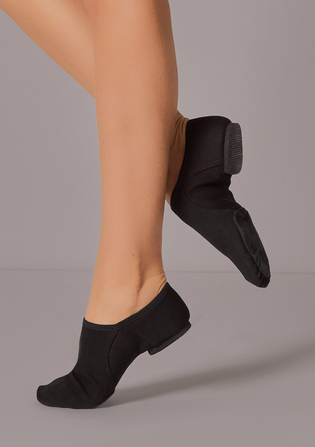 Move Dance Canvas Split Sole Jazz Shoe Black Front [Black]