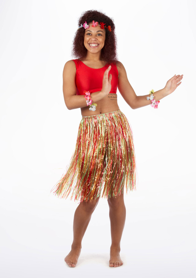Kids Multi-colored Grass Skirt Main [Multi-Colour]