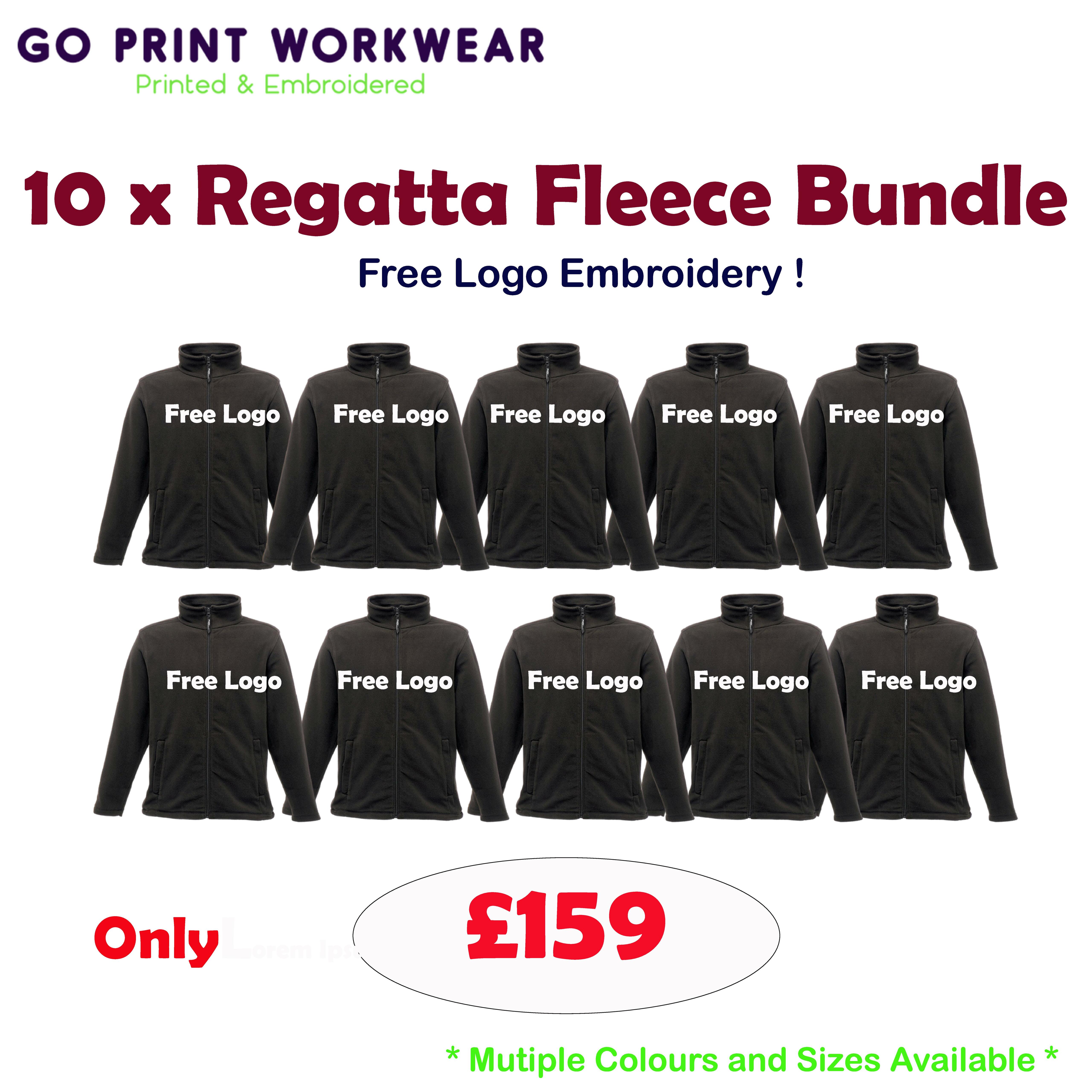 10 x Regatta Full Zip Fleece Jacket Bundle