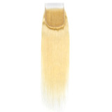 PROTEA 613 Straight Hair Lace Closure, HD and Transparent Free Part Lace Closure and Frontal, Platinum Blond Human Hair Extensions