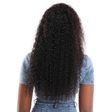 PROTEA Human Hair Wigs, Jerry Curly #1B Natural Black 4*4 Closure Wig, 150% Density, Wigs Easy to Install