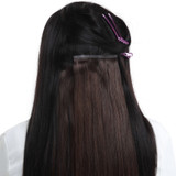 PROTEA Human Hair Seamless Clip In Hair Extensions,  Real Clip in Extension Straight 10 to 24 Inch, 100G 5PCS