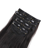PROTEA U Shape Clip in Hair Extensions, Human Hair Straight #1B Natural Black Clip in Hair Extension, 10-26 Inch 100G For Black Women