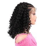 PROTEA Pre Plucked Twist Braided Wig, #2 Dark Brown Lace Front Wig With Baby Hair, Synthetic Braid Wig of 22 Inch, Natural Curvature Braid Wigs Easy to Wear