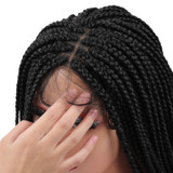 PROTEA Pre Plucked Braid Wig, Lace Front Wig With Baby Hair, #1B Natural Black Synthetic Braided Wig of 36.22 Inch, High-quality Braid Wigs for Daily Use