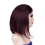 Protea #99J Color Glueless Bob Wig, Human Hair Straight 4*4 Closure Wig, 150% Density Short Pre Plucked Bob Wigs