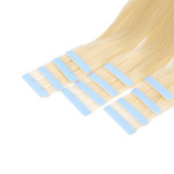 PROTEA #613 Platinum Blond Tape in Hair Extensions, Natural Remy Human Straight Hair 40PCS 100G/pack