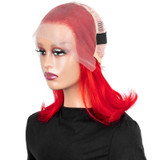 Protea Red Bob Wig, Straight Human Hair Big 13*4 Frontal Lace BOB Wig, 200% Density Easy To Wear