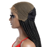 PROTEA Lace Front Braided Wigs for Black Women Synthetic Lace Frontal Cornrow Twist Braids Wigs Black Lightweight 30 Inch