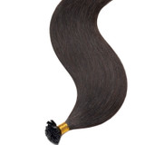 PROTEA Pre-Bonded Flat-Tip Remy Human Hair Extensions, Double Drawn #1B Natural Black Straight Extensions, 18-24 Inches, 50g/1.76oz