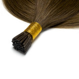 PROTEA I-Tip Remy Human Hair Extensions Full Raw, Straight #4 Medium Reddish Brown Brazilian Hair, 18-24 Inches, 40g/1.41oz