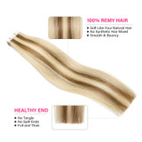 PROTEA #8P60 Color Tape in Hair Extensions, Straight Remy Human Hair 40PCS 100G/pack Thick End