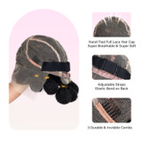 PROTEA Updo Bun Wig, #1B Natural Black Big Lace Front Synthetic Box Afro Wig Black Women 6 Inch