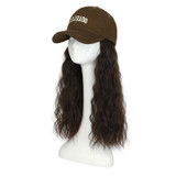 Protea One-piece Hat Wig Cap Wig, Water Ripple Synthetic Fiber Wig For Daily Wear, Baseball Hat Style, 10 Wigs/Pack