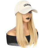 Protea One-Piece Baseball Cap Wig, Synthetic Letter Embroidered Blonde Hair Wig With Adjustable Hat , 10 Wigs/Pack