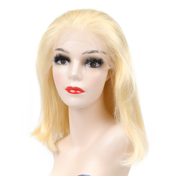 PROTEA HAIR Human Hair Wigs for Women, #613 Platinum Blond Straight 13*6 BOB Wig, 180% Density, Multiple Length Options