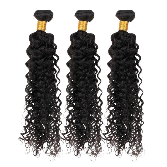 PROTEA Hair Weave, Water Wave Human Hair Weft, With 3PCS, Total 300G/10.58oz, 12A Brazilian Hair For Thick Hair