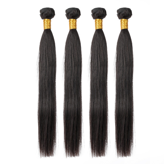 PROTEA Hair Weave, Straight Human Hair Weft, 4-PACK DEALS Total 400G/14.11oz, Premium 12A Brazilian Hair Extensions Natural Thick