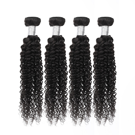 PROTEA Hair Weave, Jerry Curly Remy Human Hair Weft, 4-PACK DEALS Total 400G/14.11oz, Real Thick 12A Brazilian Hair Extensions