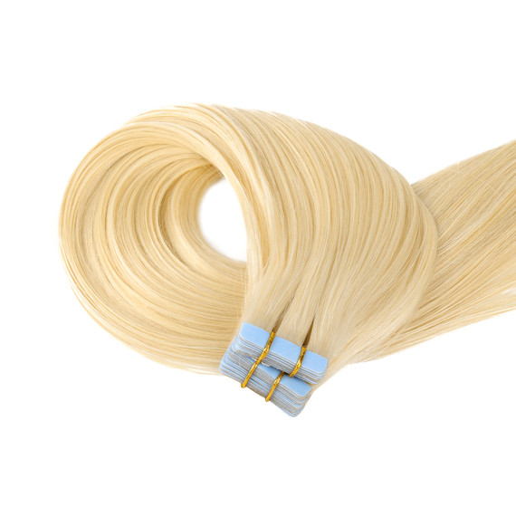 PROTEA #613 Platinum Blond Tape in Hair Extensions, Natural Remy Human Straight Hair 40PCS 100G/pack