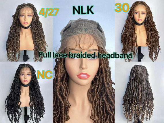 Protea Dreadlock Faux Locs Twists, Synthetic Full Lace Front Braided Wig for Black Women