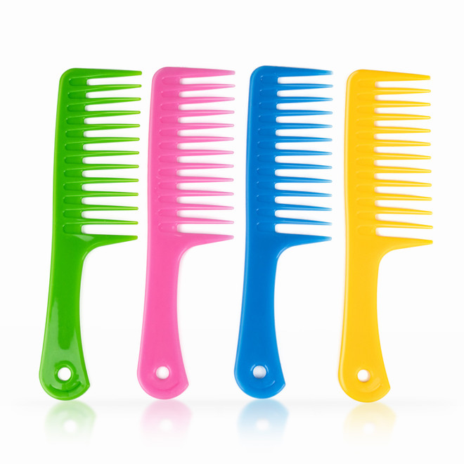 PROTEA Wide Tooth Comb, Detangler Detangling Paddle Brush, Care Handgrip Comb-Best Styling Comb, ONLY TO US, 4pcs