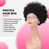 PROTEA #1B Natural Black 13*4 Transparent Lace Frontal Wig / Machine Wig, 10 Inch Afro Women Human Hair Wig